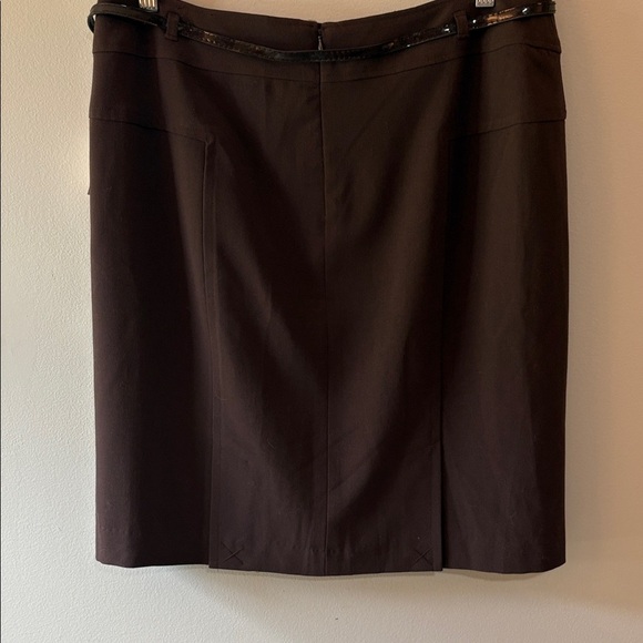 Dressbarn Chocolate Brown Pencil Skirt with belt Size14P - Picture 4 of 4